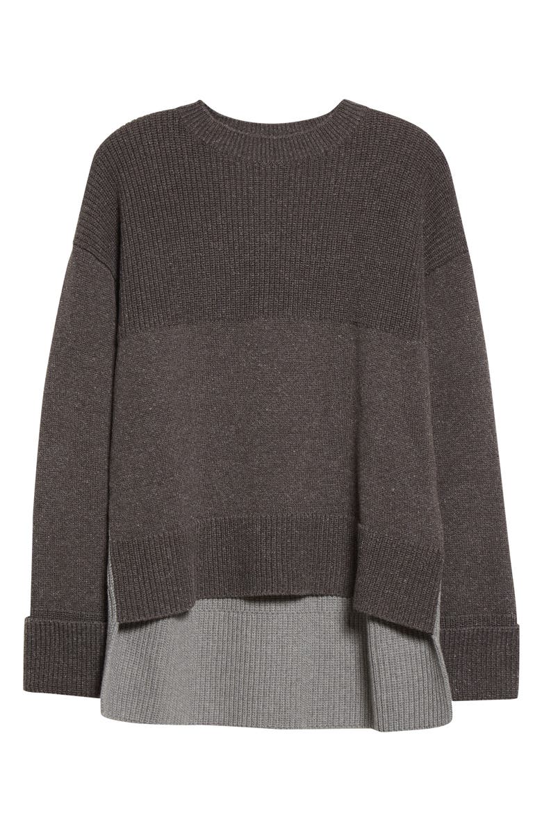 Off-White Diagonal Stripe Colorbock Sweater, Alternate, color,