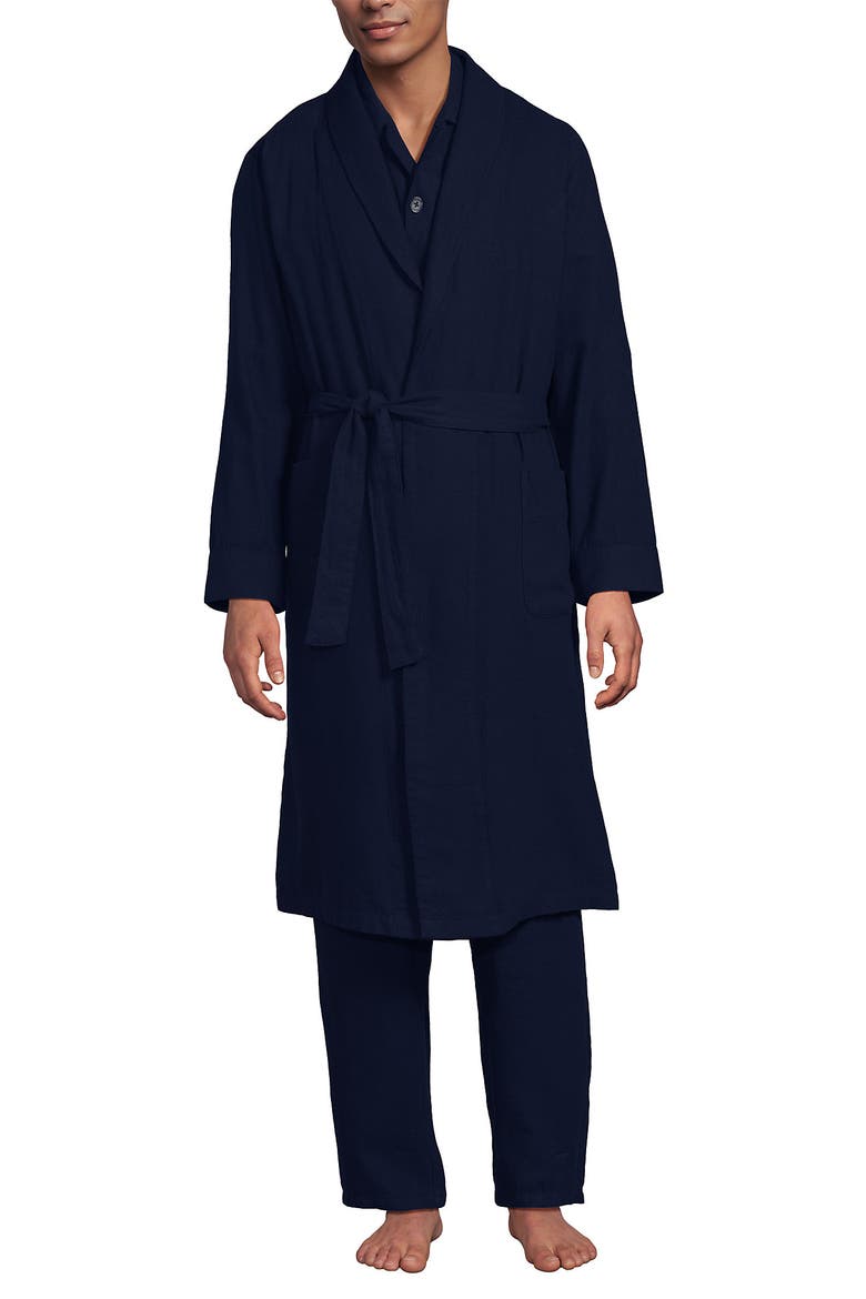 Flannel 3 Piece Pajama Set, Main, color, Deep Sea Navy