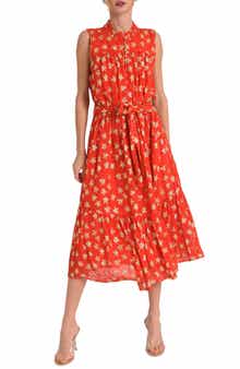 CIEBON Tara Star Metallic Sleeveless Midi Dress