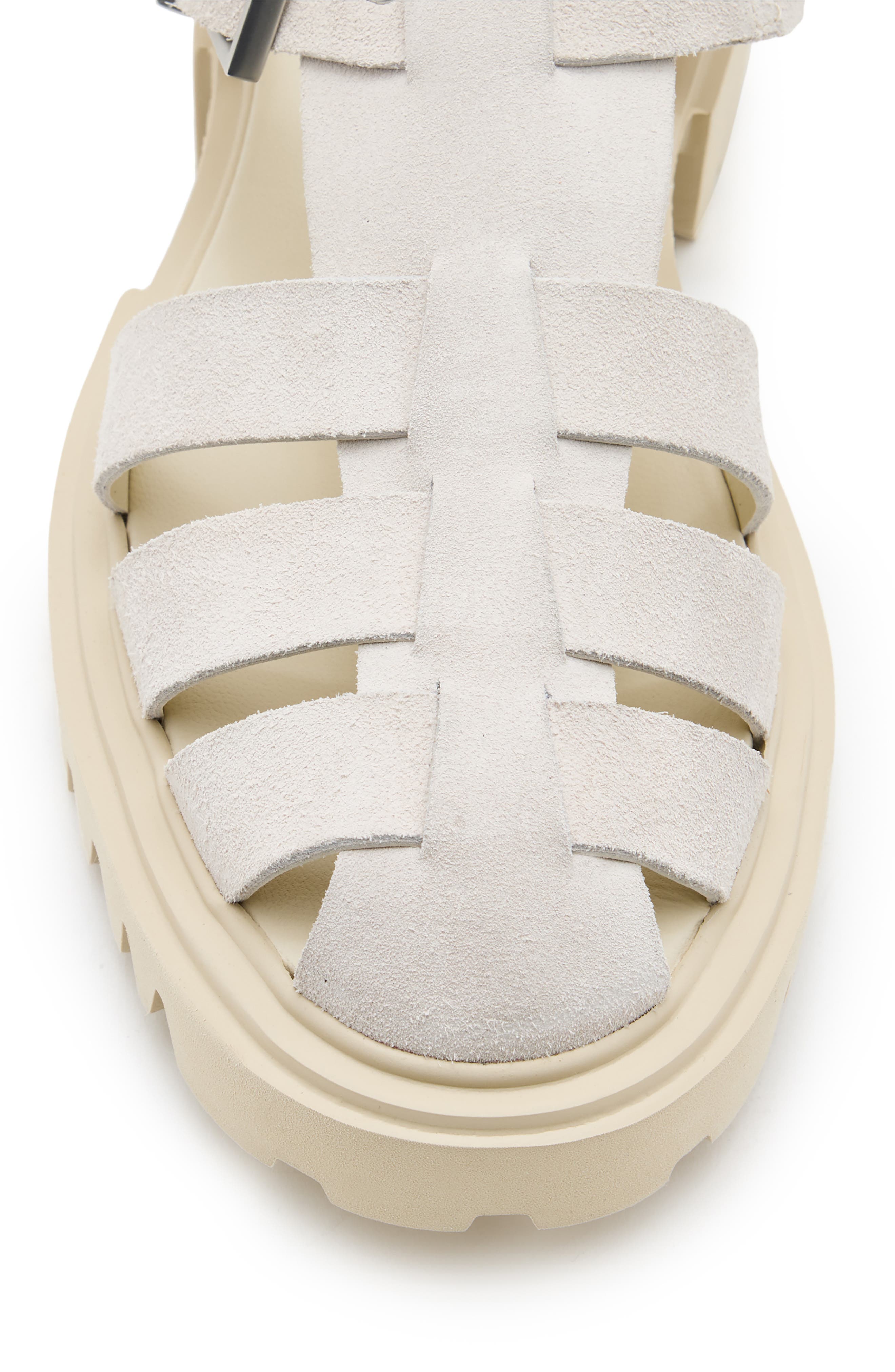 AllSaints Nessa Fisherman Sandal, Alternate, color, Chalk White