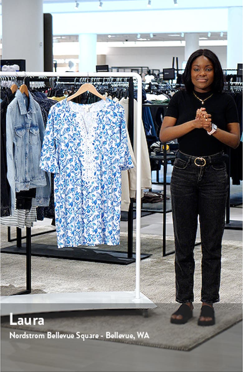 Krysta Seashell Print Shift Dress, sales video thumbnail