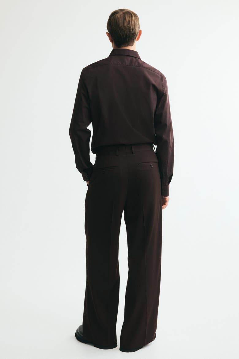 Loose-fit Wool-blend Suit Pants, Alternate, color, Dark brown