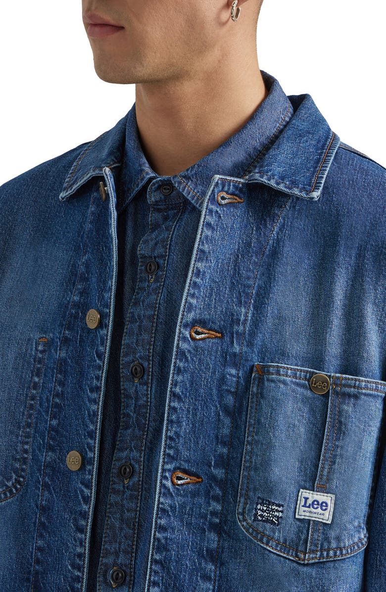 Lee Denim Chore Jacket, Alternate, color, Mid Wash