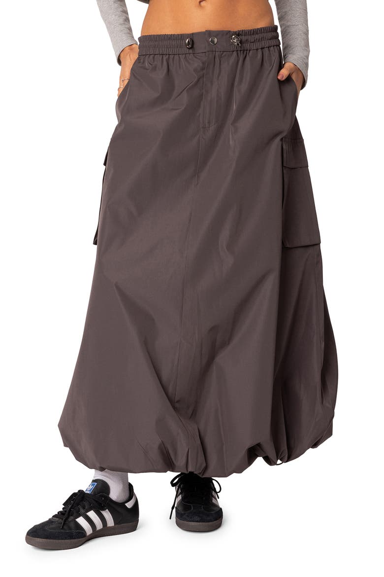 Bubble Cargo Maxi Skirt, Main, color, GRAY