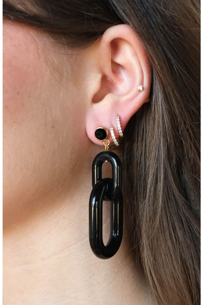 Bianca Acrylic Chain Earrings, Alternate, color, None
