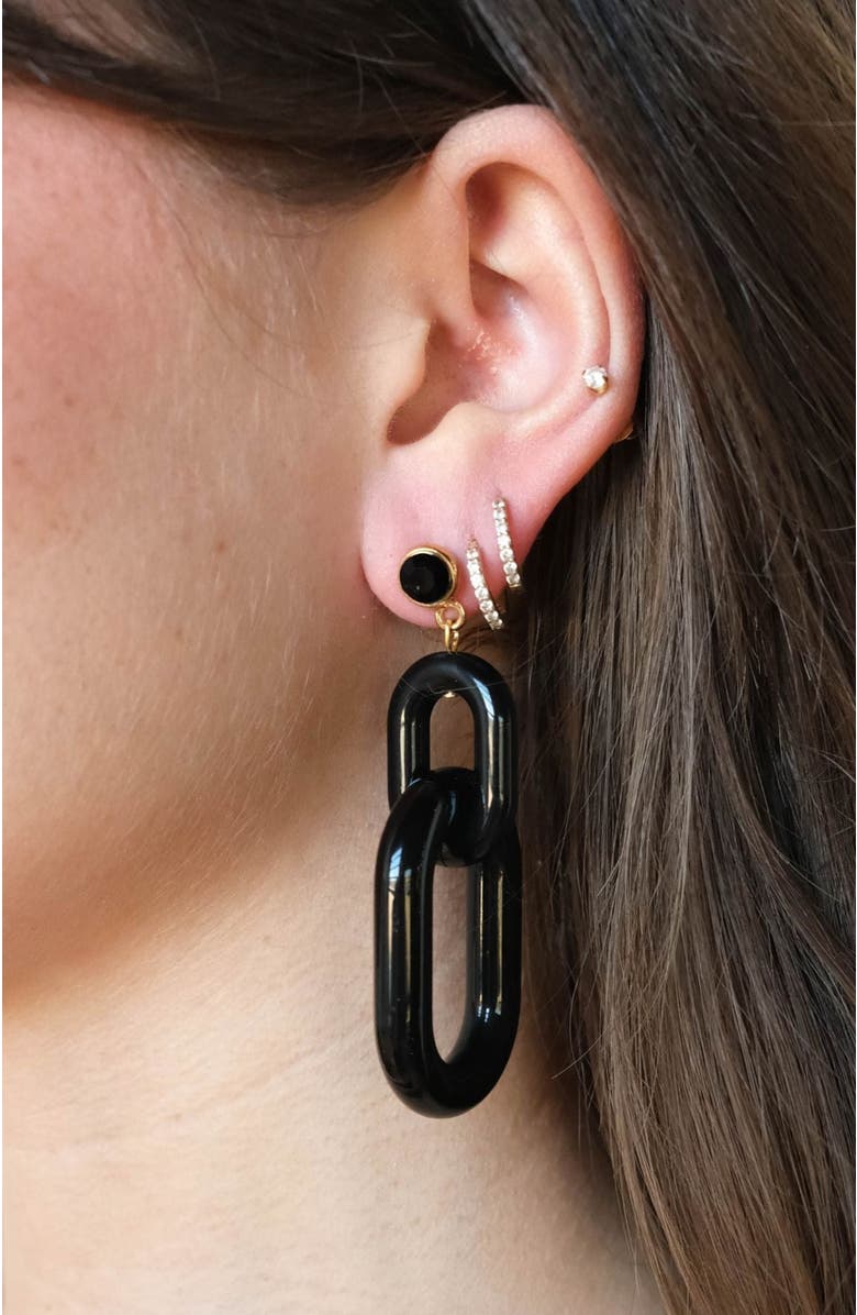 Nickel & Suede Bianca Acrylic Chain Earrings, Alternate, color, NO COLOR