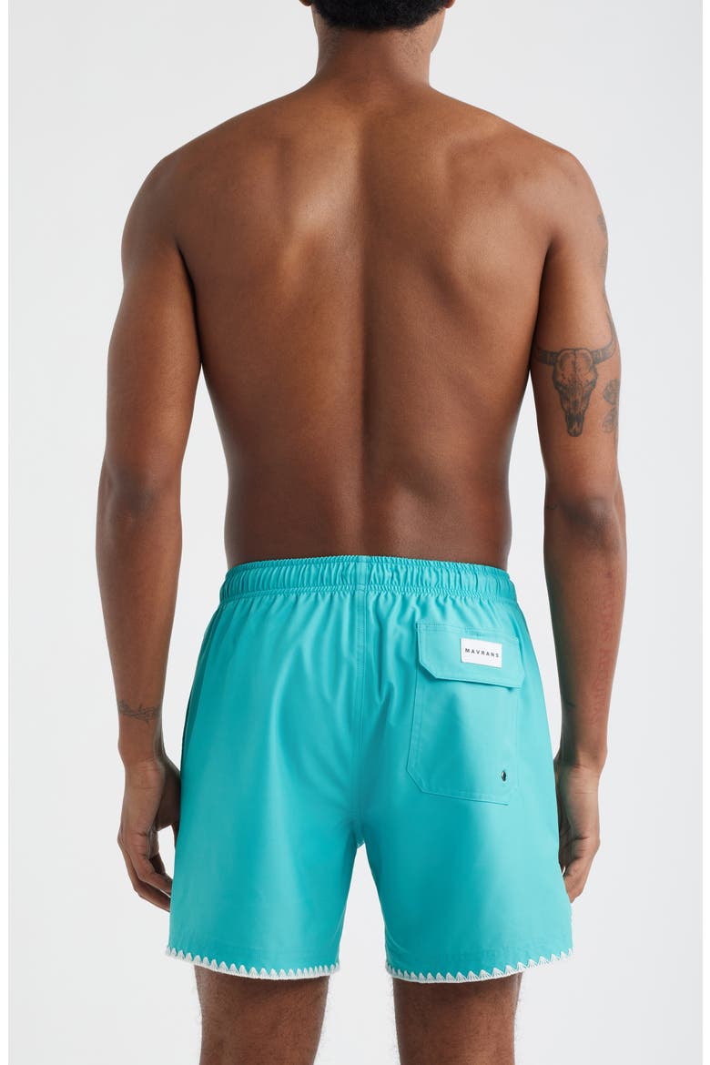 Stitch Waterproof Swim Trunks, Alternate, color, TEAL