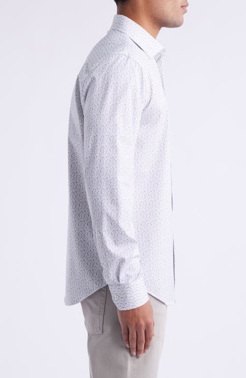 Bugatchi James Ooohcotton® Floral Print Button-up Shirt In Sand