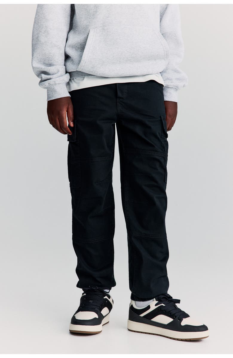 H&M Cotton Cargo Joggers, Alternate, color, Black