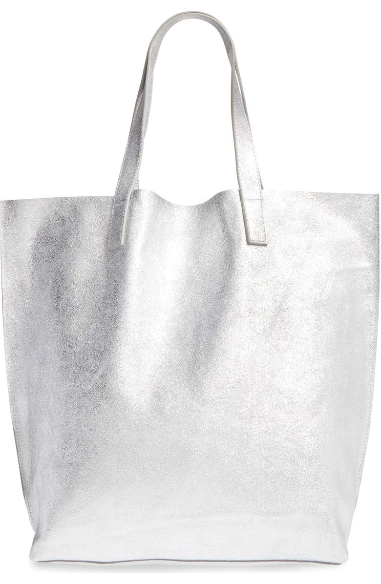 Street Level Metallic Leather Tote, Alternate, color,