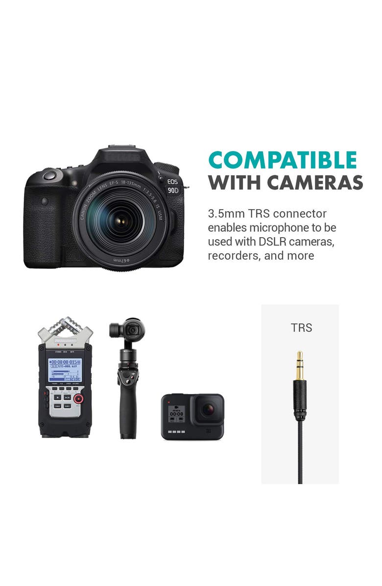 MOVO WMX-LAV Lavalier Microphone for The WMX-1, WMX-7, WMX-20 and Edge Wireless Systems, Alternate, color, Black