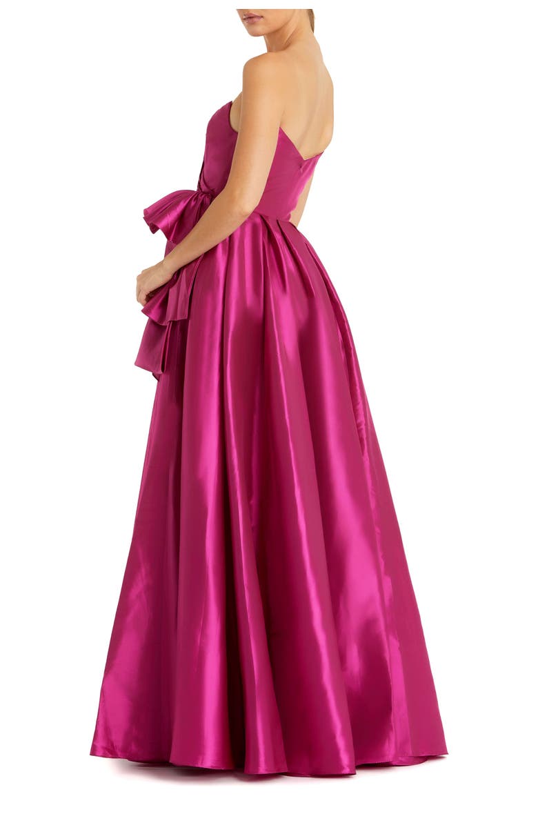 Mac Duggal Strapless Taffeta Gown With Ruffle Detail, Alternate, color, Hot Pink