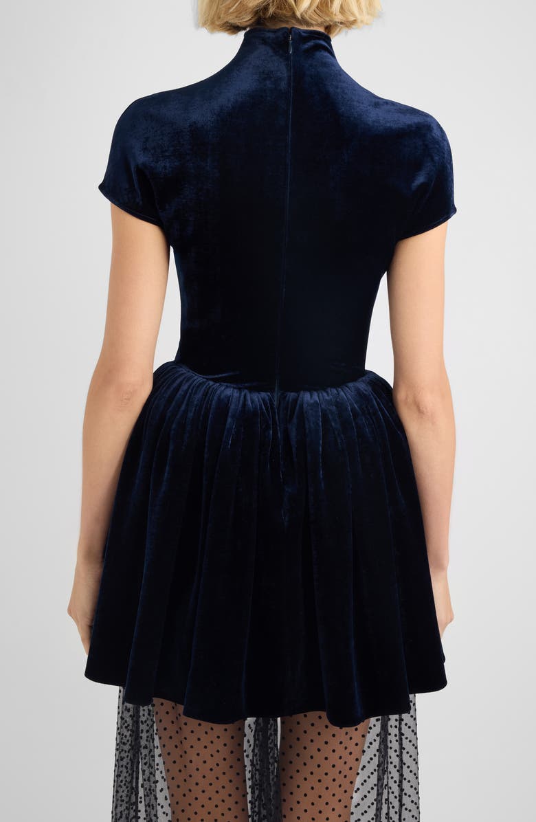 Alaïa Velvet Minidress, Alternate, color, Minuit