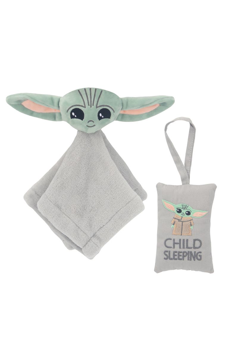 Lambs & Ivy Star Wars The Child/Baby Yoda Security Blanket/Door Pillow Gift Set, Main, color, Multicolor