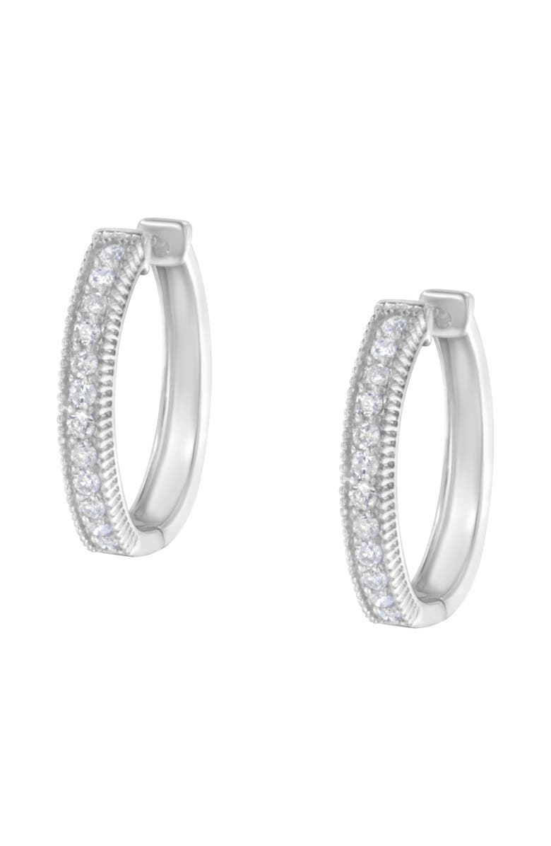 Haus of Brilliance 10KT White Gold 1.00 cttw Diamond Hoop Earring, Alternate, color, White