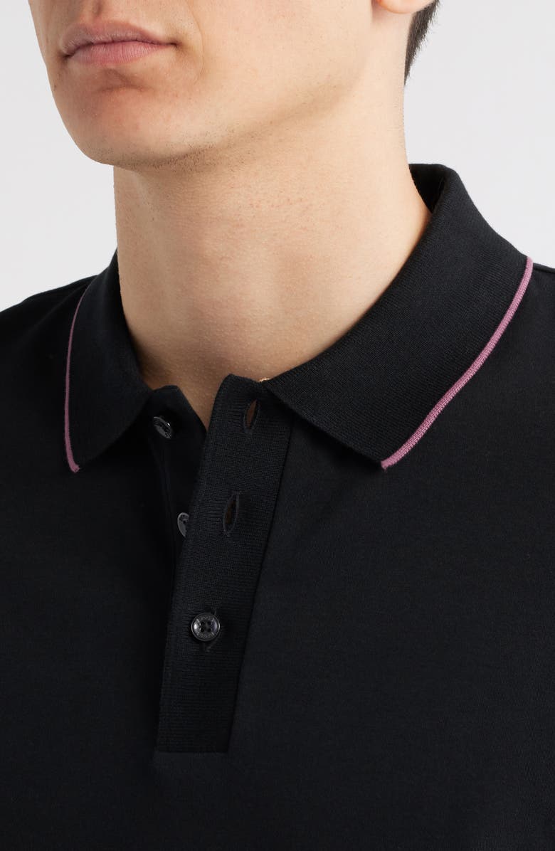 BOSS Parlay Tipped Cotton Polo, Alternate, color, Black