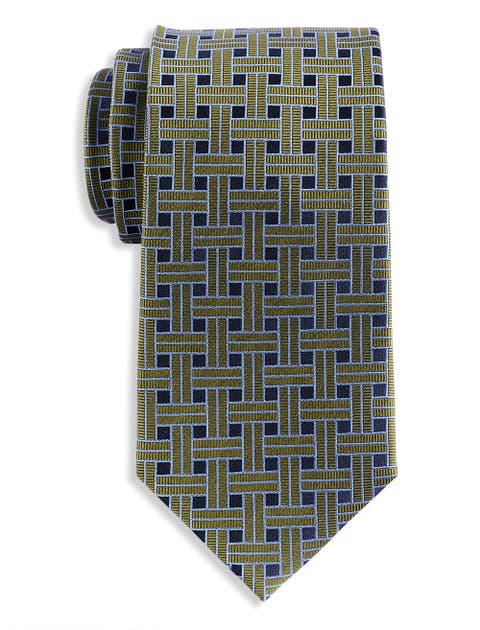 Big & Tall Patterned Link Silk Tie