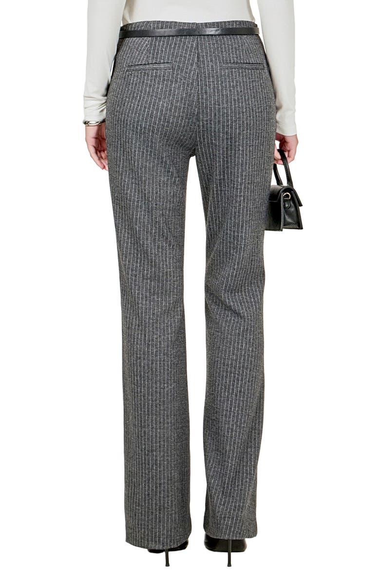 Endless Rose Stripe Stretch Knit Flare Pants, Alternate, color, Grey