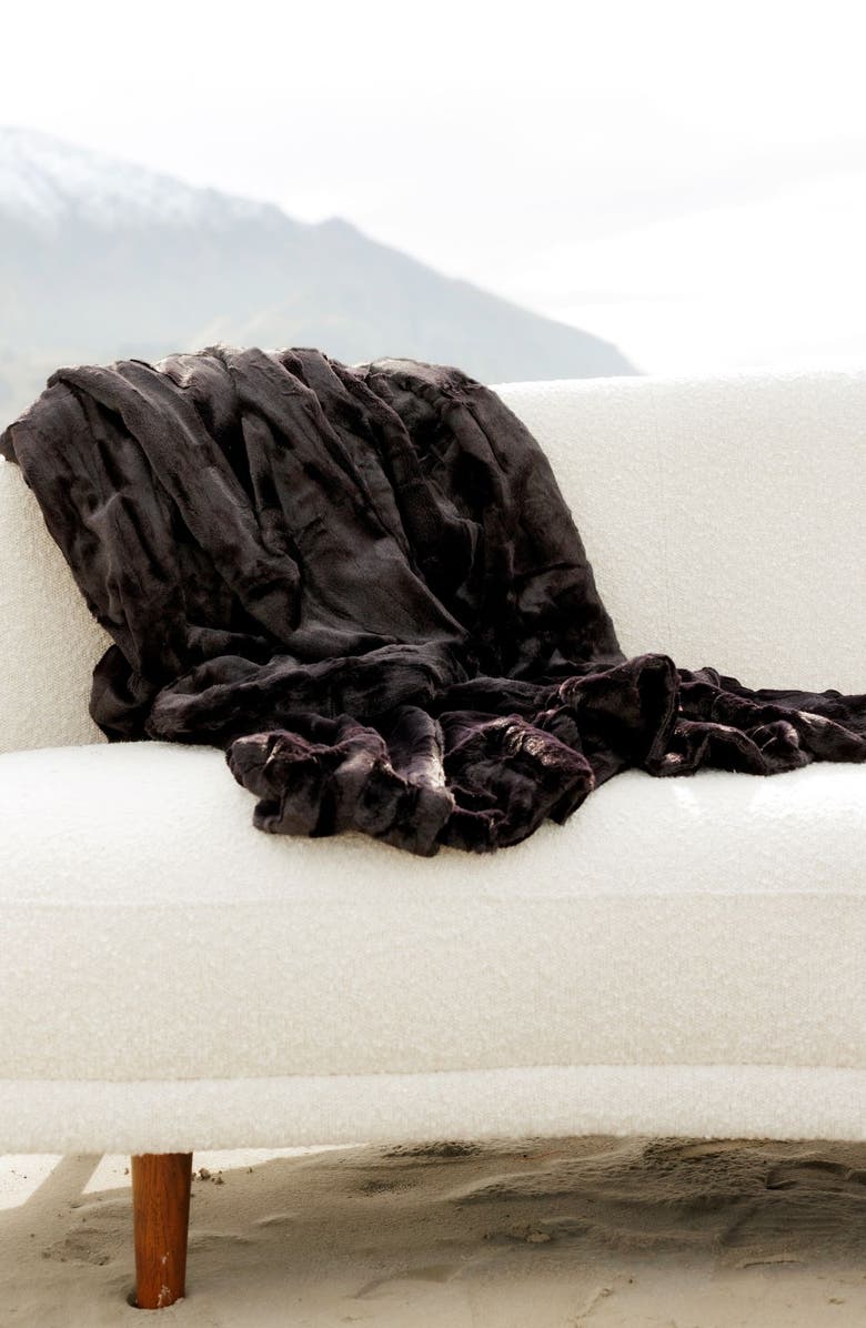 Minky Couture Sorbet Black Blanket, Alternate, color, Black