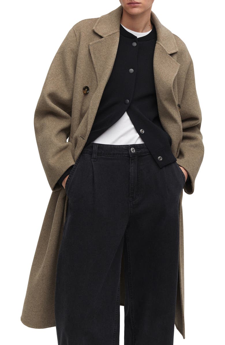 MANGO Oversize Double Breasted Long Coat, Main, color, 