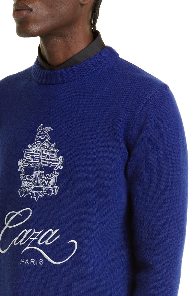 Casablanca Embleme de Caza Intarsia Wool & Cashmere Sweater, Alternate, color,