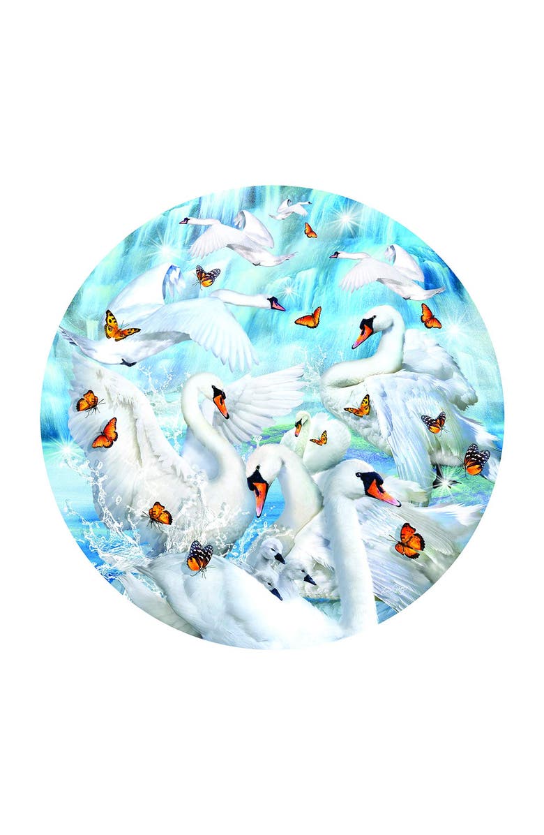 Sunsout Swan Waterfall 1000 piece Jigsaw Puzzle for Adults Round, Alternate, color, Multicolor