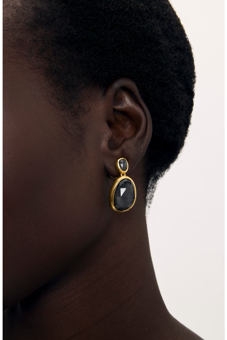 Cala Hematite Doublet Drop Earrings, Alternate, color, IRIDESCENT HEMATITE/ GOLD