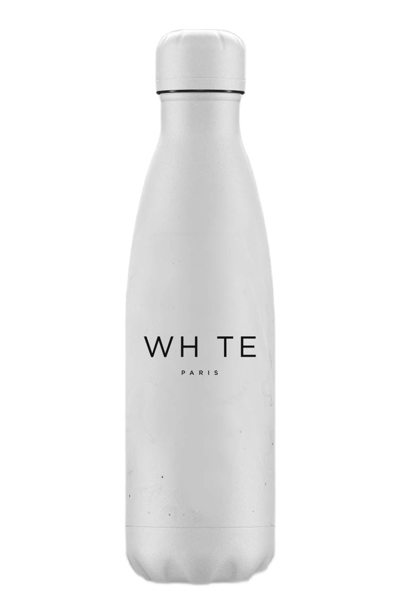 Blvck Whte Skull Water Bottle, Alternate, color, White