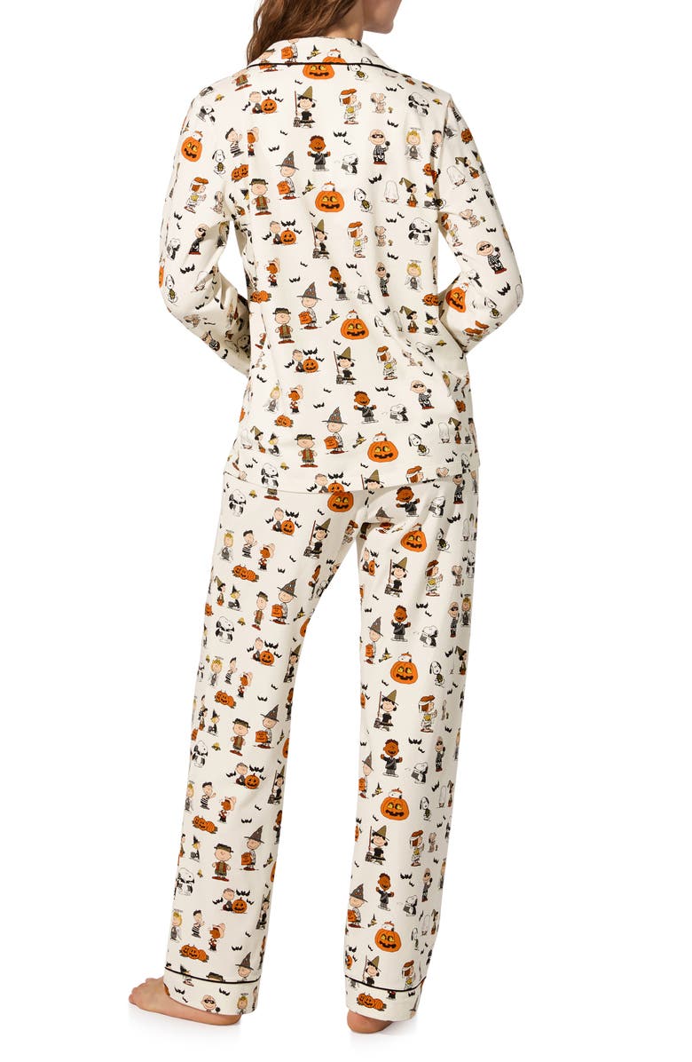 BedHead Pajamas Print Stretch Organic Cotton Jersey Pajamas, Alternate, color, Snoopys Halloween