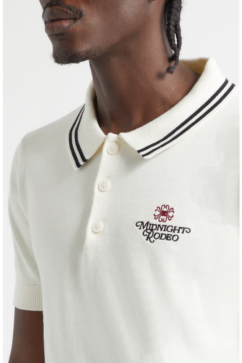 Signature Logo Embroidered Polo Sweater, Alternate, color, VINTAGE WHITE