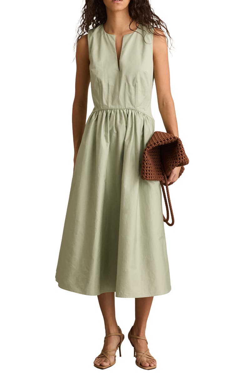 Reiss Liza Cotton Dress, Main, color, Sage