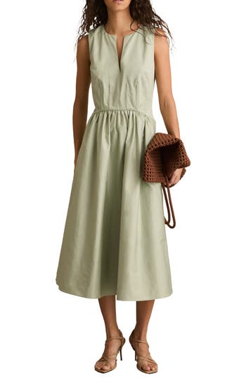 Reiss Liza Cotton Dress In Green