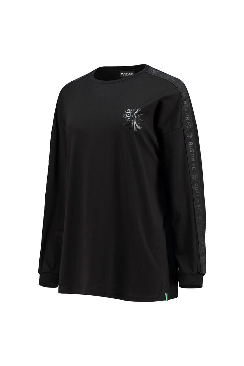 Women's The Wild Collective Black Austin FC Tri-Blend Long Sleeve T-Shirt, Alternate, color, Black