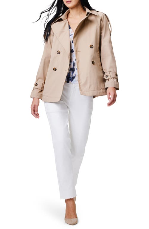 Nic + Zoe Femme Short Cotton Trench Jacket In Dark Chamois