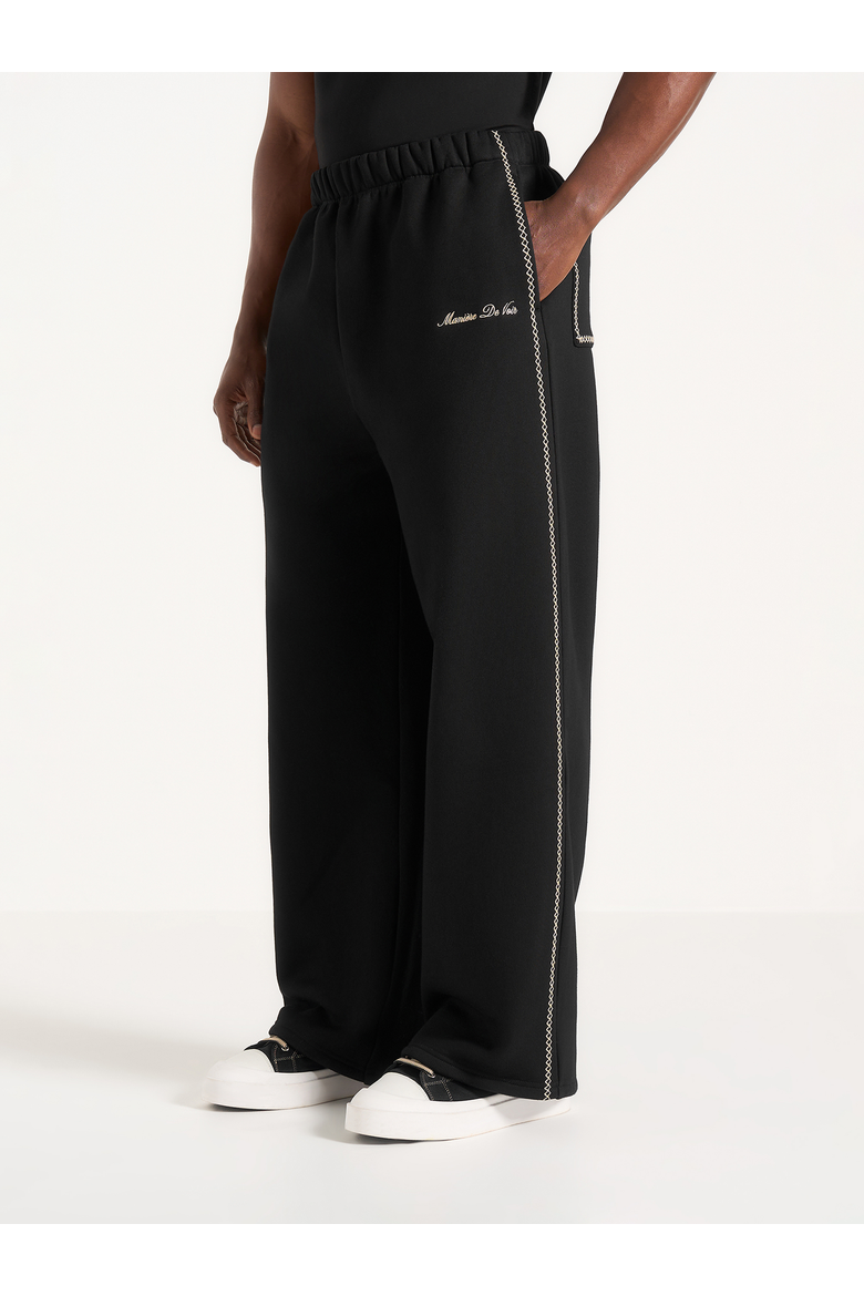 Morgan Unisex Whipstitch Regular Joggers, Alternate, color, Black
