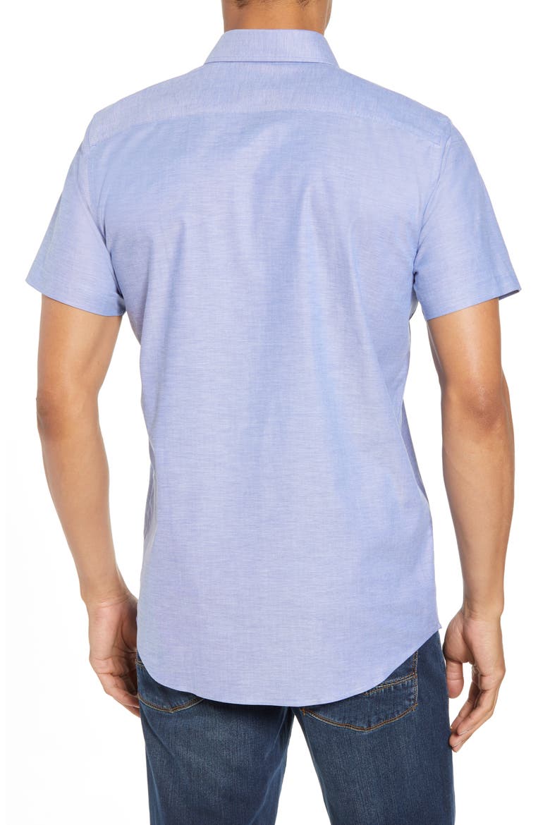 Classic Fit Short Sleeve Button-Down Oxford Shirt, Alternate, color, FRENCH BLUE