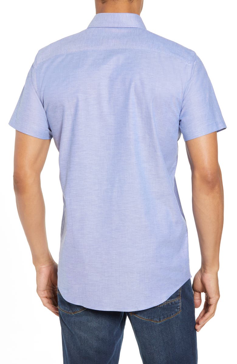 Cutter & Buck Classic Fit Short Sleeve Button-Down Oxford Shirt, Alternate, color, French Blue