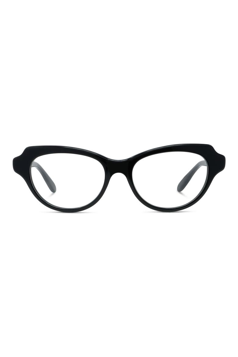 Slim 52mm Geometric Optical Glasses, Main, color, SHINY BLACK