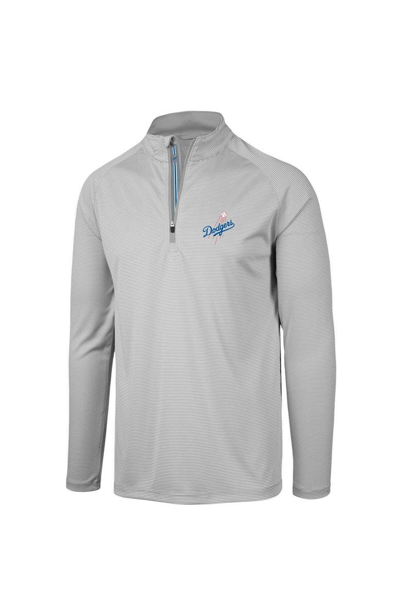 LEVELWEAR Men's Levelwear Gray Los Angeles Dodgers Orion Historic Logo Raglan Quarter-Zip Jacket, Alternate, color, 