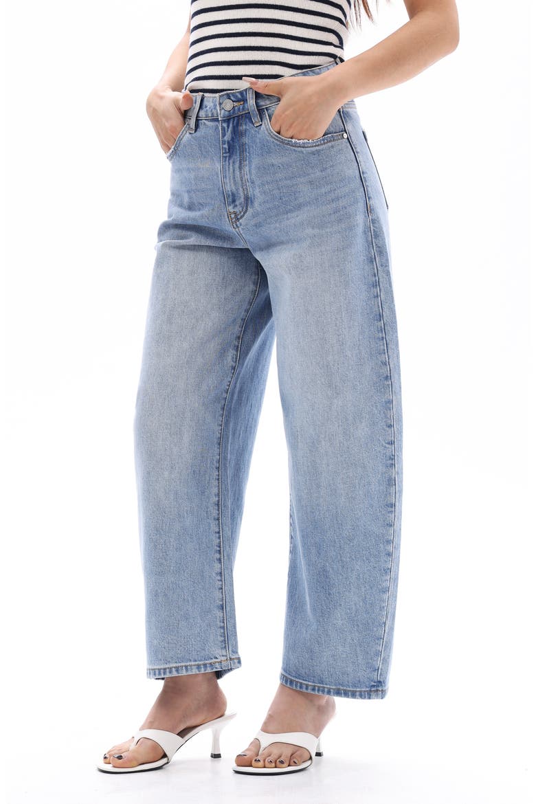 High Waist Ankle Barrel Jeans, Alternate, color, REVERIE