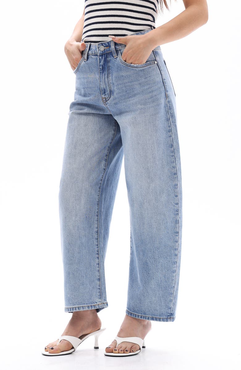 Bayeas High Waist Ankle Barrel Jeans, Alternate, color,