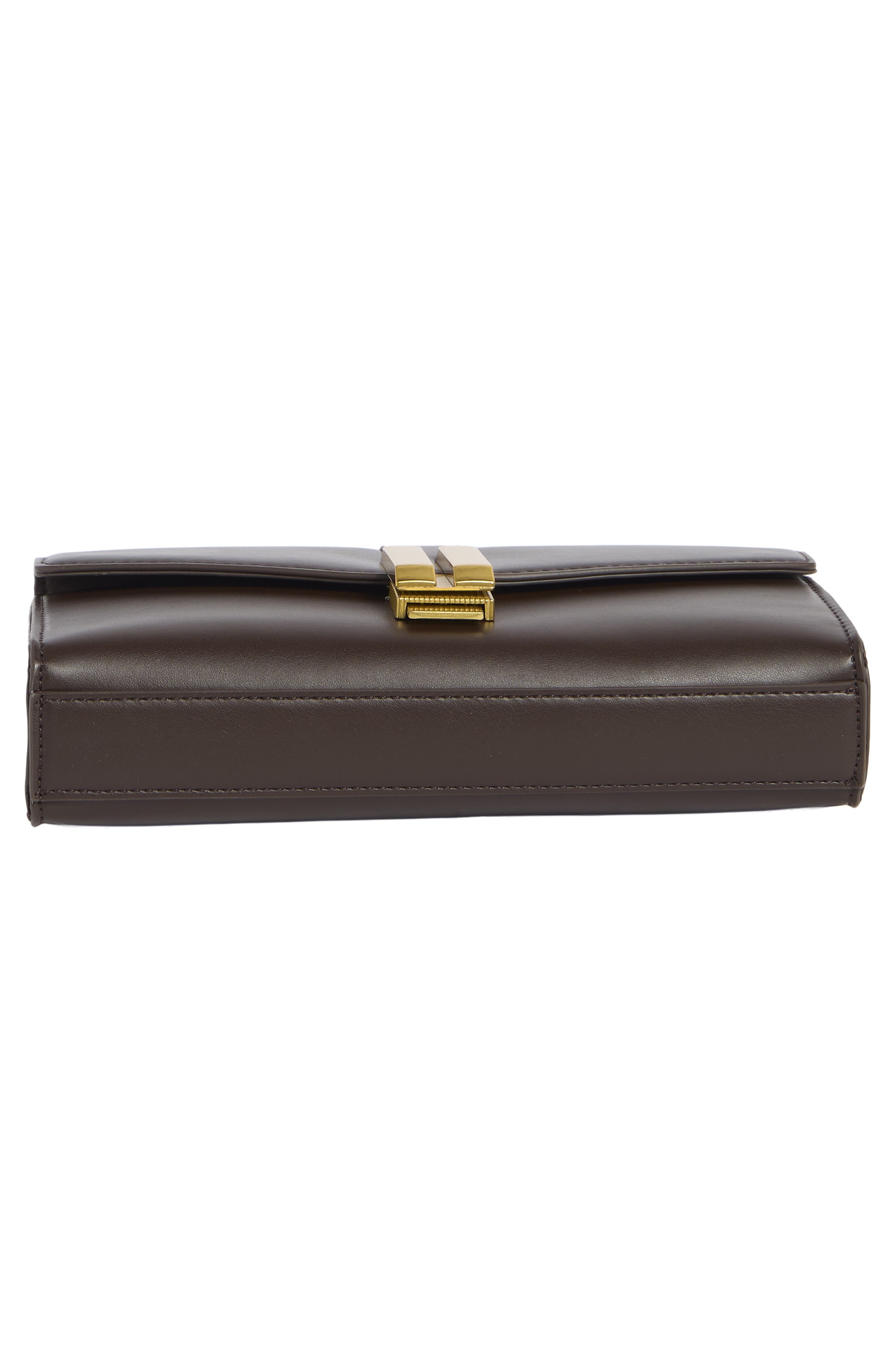 Double Bar Shoulder Clutch, Alternate, color, CHOCOLATE