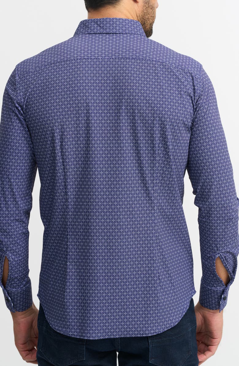 Robert Graham Vargas Trim Fit Abstract Floral Knit Button-Up Shirt, Alternate, color, 