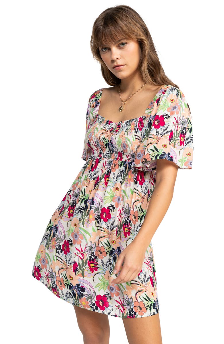 Roxy Golden Dawn Floral Minidress, Alternate, color, 