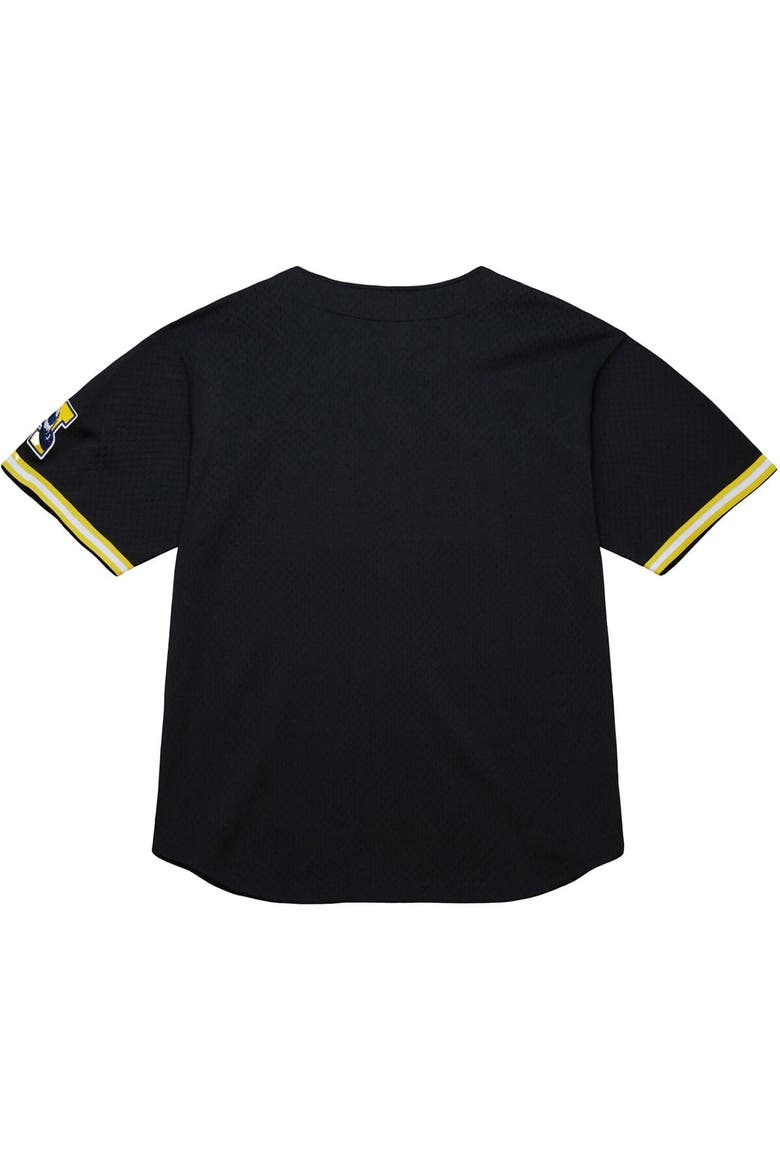 Men's Mitchell & Ness Black Michigan Wolverines On The Clock Full-Button Fashion Jersey, Alternate, color, Black