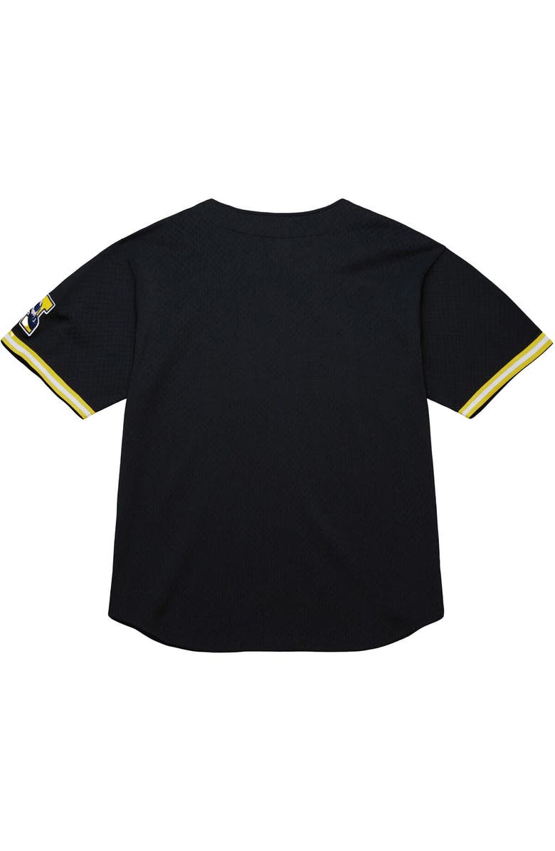 Mitchell & Ness Men's Mitchell & Ness Black Michigan Wolverines On The Clock Full-Button Fashion Jersey, Alternate, color, Black