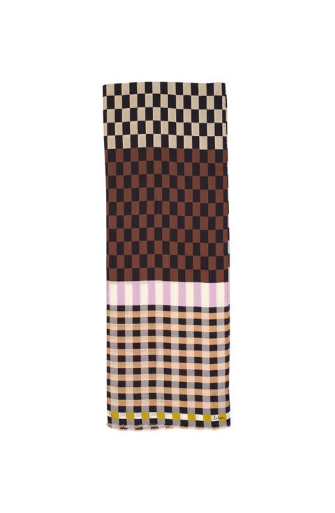 Checks Checks Silk Oblong