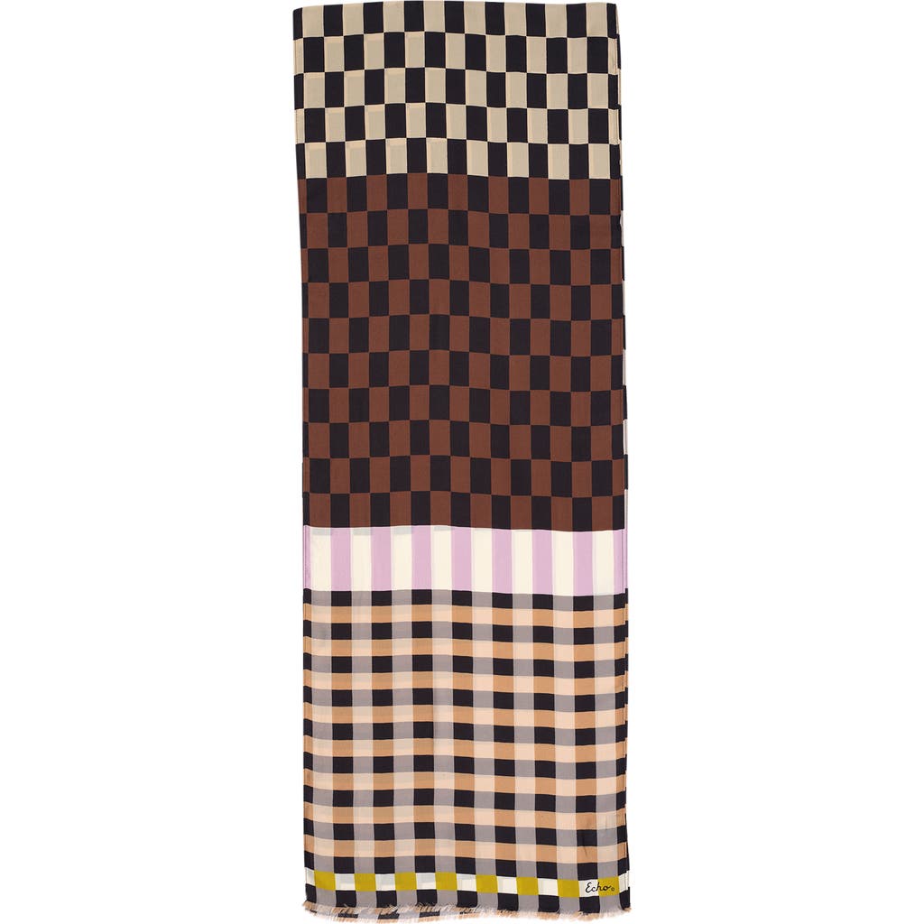 Echo Checks Checks Silk Oblong in Black  product