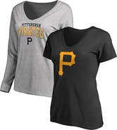 FANATICS Women's Fanatics Black/Heather Gray Pittsburgh Pirates Short & Long Sleeve T-Shirt Combo Pack