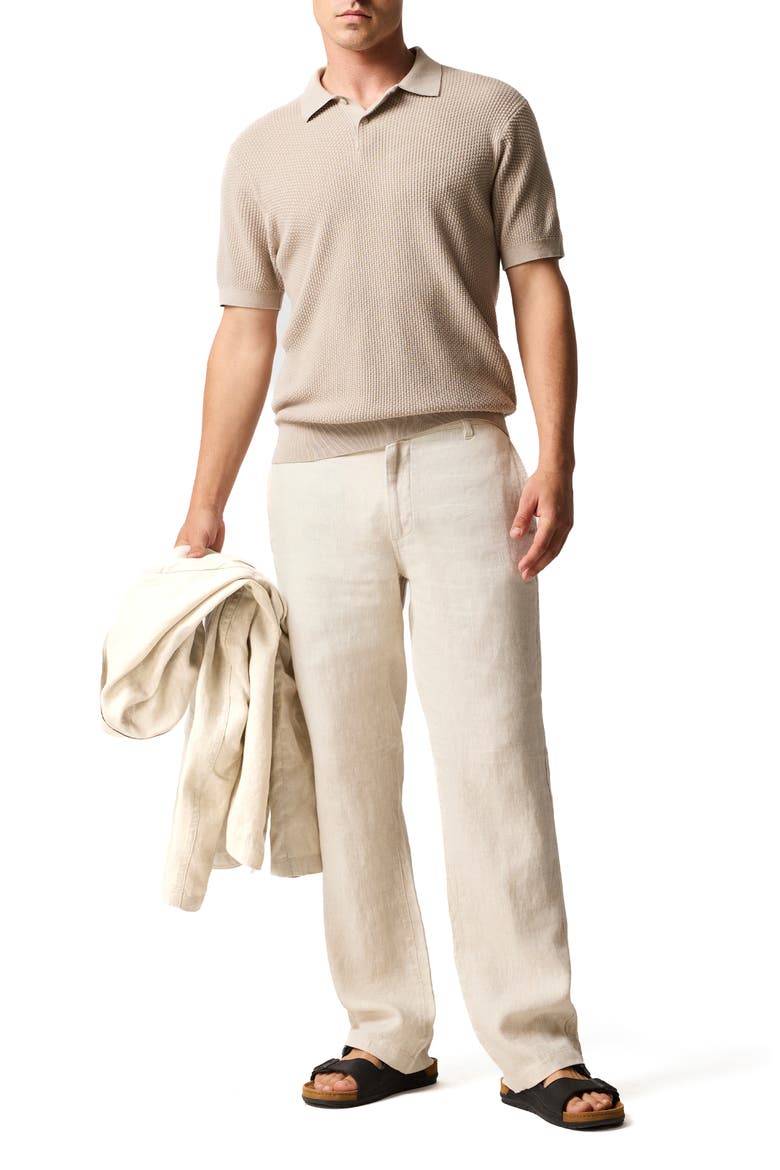 Amberley Diamond Jacquard Cotton Polo Sweater, Alternate, color, SAND